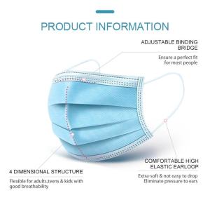 Wholesale 17.5x9.5cm Non Woven Face Mask Disposable Anti-virus three layers Medical Mask from china suppliers