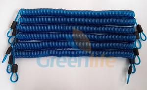 Wholesale Big Stronger and Durable Transparent Blue Long Wire Steel Coiled Lanyard Leash w/Stainless Steel Carabiners from china suppliers