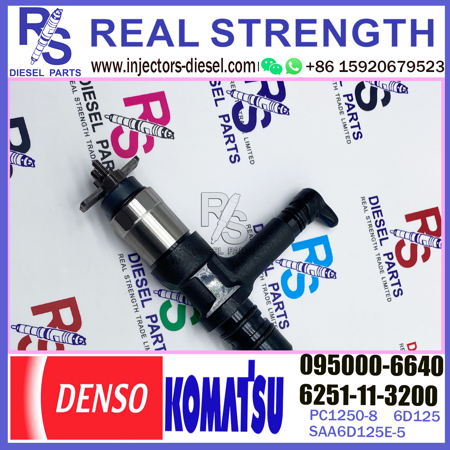 For KOMATSU SAA6D125E-5 6251-11-3200 6251-11-3201 Common Rail Fuel Injector 095000-6640