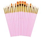 Cumtomized Pink Color Artist Paint Brush Set , Acrylic Oil Watercolor Paint