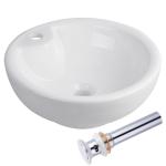 Round Bowl Ceramic Bathroom Sink Bowls , White Porcelain Vessel Sink Home Depot