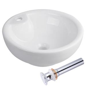 Wholesale Round Bowl Ceramic Bathroom Sink Bowls , White Porcelain Vessel Sink Home Depot from china suppliers