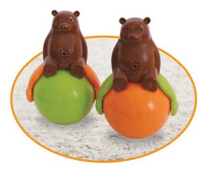 China Speakers Tumbler Cute Pet Toys Sound And Light Ball Bear 4.2V With Led Light on sale