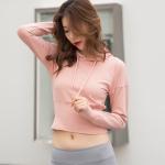 OEM Yoga Crop Top Workout Jacket Women Long Sleeve Sportswear Low MOQ