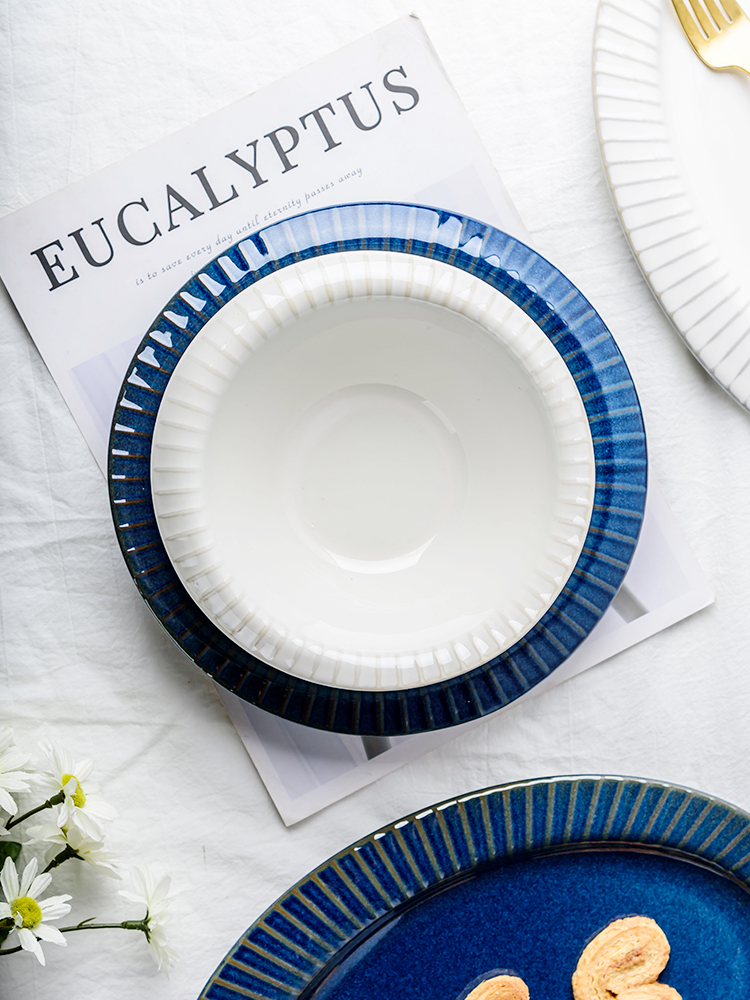 Sustainable 2023 Kiln Blue Porcelain Dinner Sets for Restaurant Dining Experience