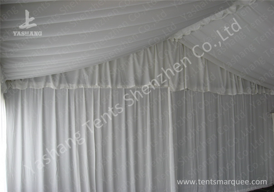 White Lining Decorated Special Event Tents / Transparent Glass Wall Tents For Outdoor Events