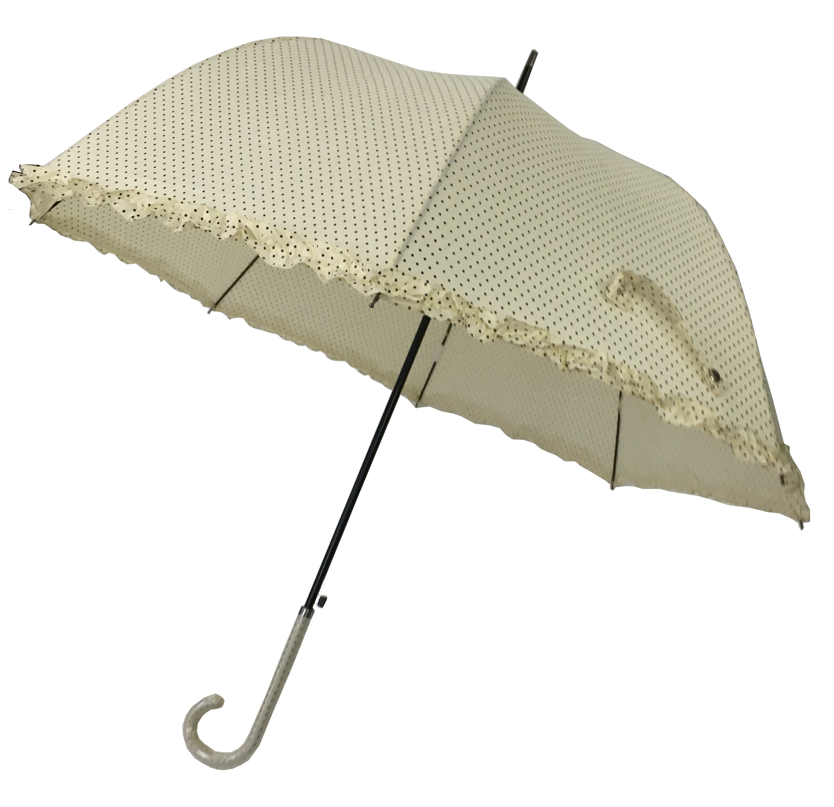 RPET Pongee Automatic Ladies Umbrella Diameter 105CM With Plastic J Handle