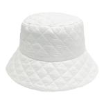 Winter Quilted Cotton Bucket Hat Solid Color All match Warm Hat