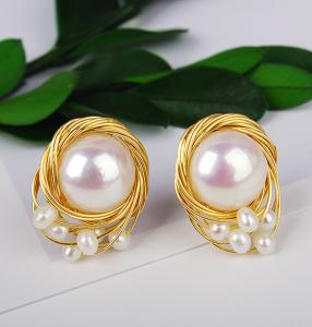 Wholesale Pearl Earring Set Metal Gold Plated Dangle Earrings Heart Butterfly Hoop Earring Geometric Fashion Pearl Earring Jewelry from china suppliers