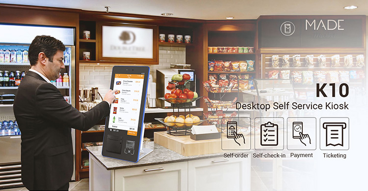 15.6 Inch Self Service Order Kiosk , Online Self Ordering Kiosk For Restaurants Payment Display
