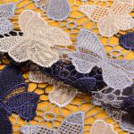 100% Polyester Embroidery Flower And Butterfly Designs Knitted Tricot France