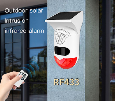 CT80 Outdoor Infrared Alarm , Solar Remote Control PIR Motion Alarm