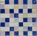 Waterproof Glass Swimming Pool Mosaic Tiles 303x303mm Mesh Mounted