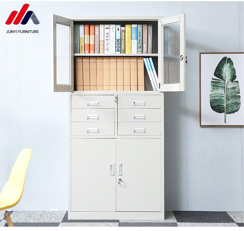 0.5-1.2mm Thickness Modern Office Steel Filing Cabinet with Stainless Steel