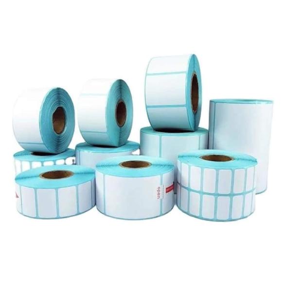 Blue Color Glassine Liner Customized Adhesive Thermal Sticker Scale Sticker