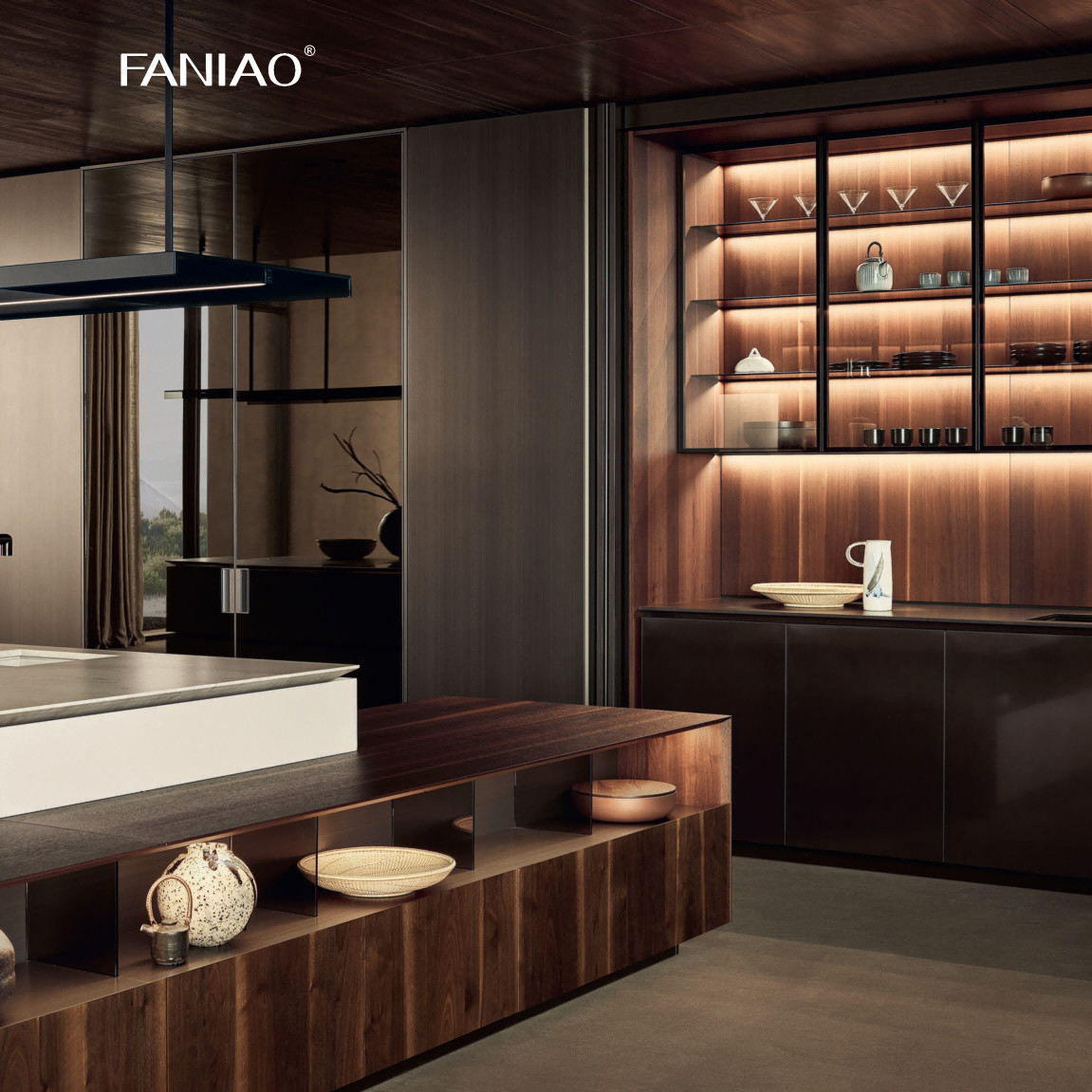Smart Modern Style Customize Cabinet Melamine Kitchen Cabinet For Villa Project