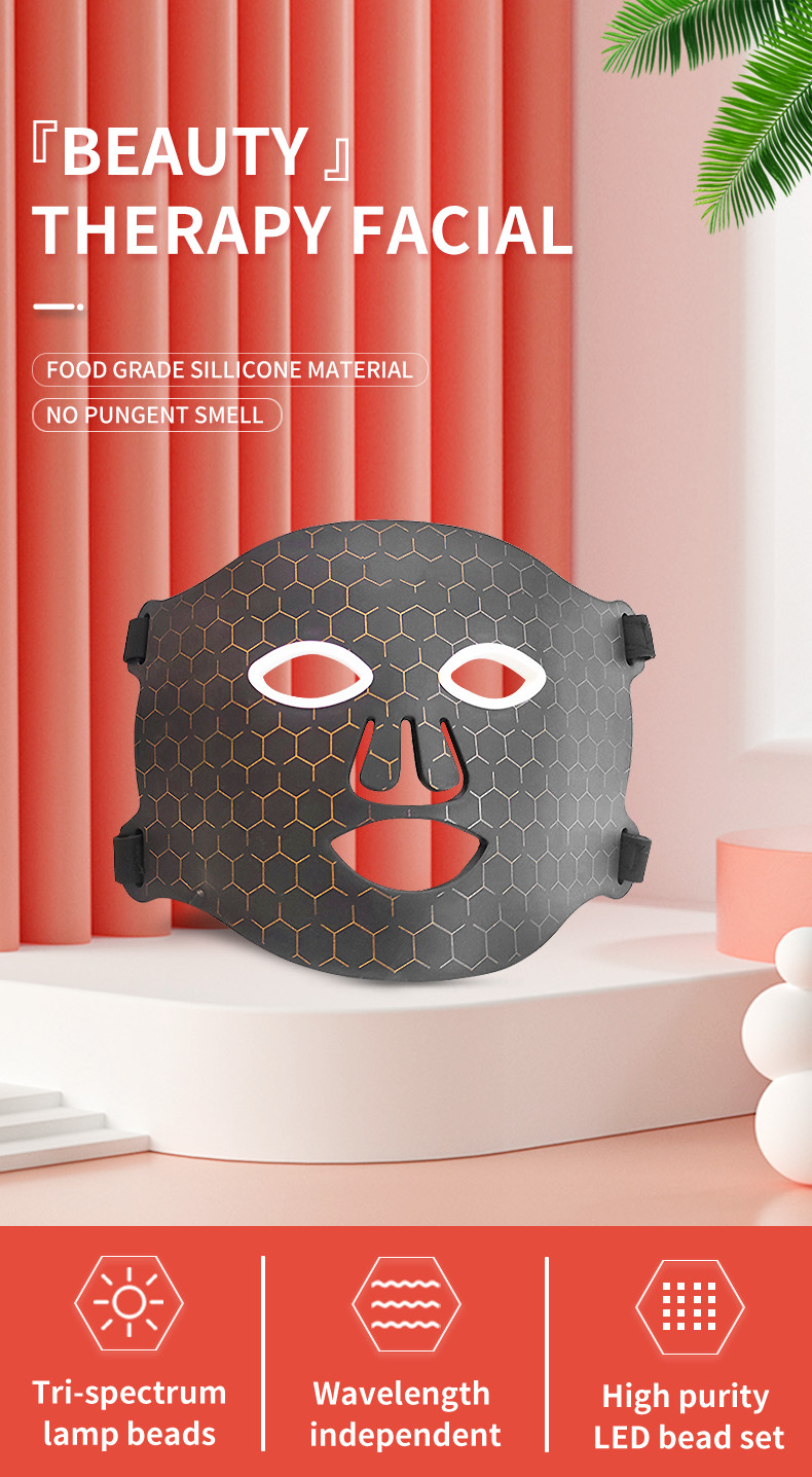7 Colors Favorable Price Silicone Red Light Therapy Mask with 110 Pieces LED Quantity for Less Wrinkles