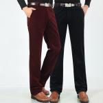 LCBZ Winter Corduroy Men's Trousers Stretch Windproof Warm Closure Type