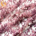 ODM Fuchsia Lace Fabric Embroidered 80% Nylon With Glitter Decoration