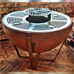Outdoor Corten Metal Corten Steel Bbq Grill 100x90CM