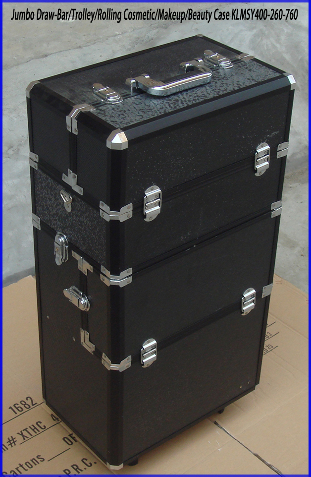 aluminum Rolling Beautitician Case with folder drawers KLMSY400-260-760