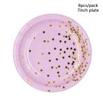 Pink And Gold Girls Elegant Fancy Girls Easter Disposable Party Tableware