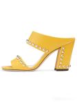Lambskin ODM Women High Heeled Shoes With Metallic Dome Embellishments