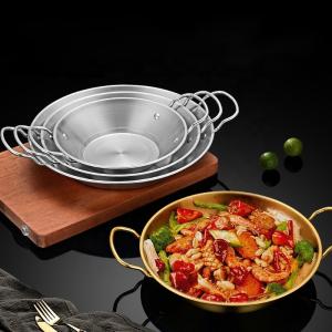 Wholesale Amazon Hot Selling Cooking Kitchen Cookware Induction Frying Pan Stainless Steel Paella Pans Seafood Frying Pan from china suppliers