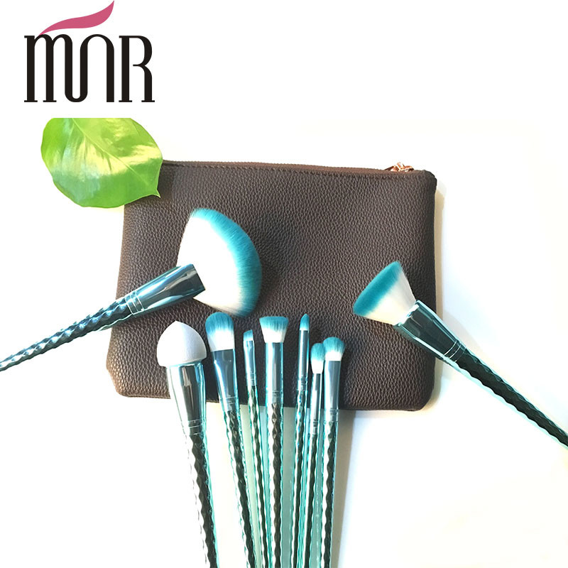 Spiral Shape Handle Makeup t Brush Set , Rainbow Eye Makeup Brushes