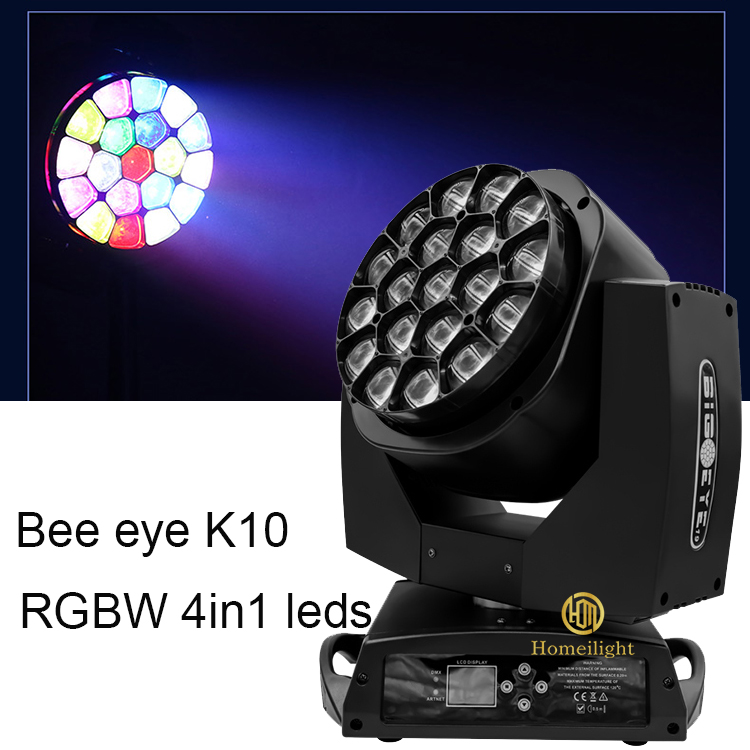 3200K-7500K LED Moving Head Wash Club DJ Bar Lights19Pcs Bee-Eye K10 Moving Head Bee Eyes