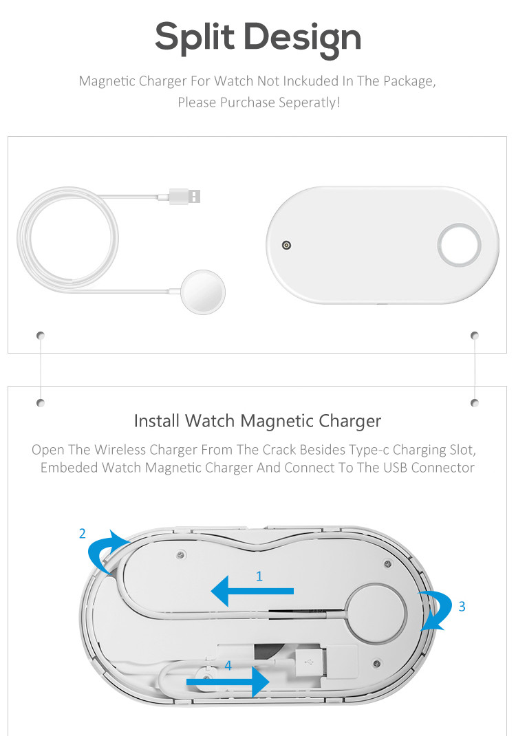 Pearl White 9V 11mm Qi Standard Wireless Charging Pad