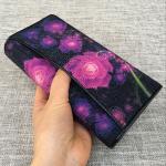 Thailand Authentic Stingray Skin Women's Large Wallet Genuine Leather Female