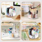 5 Slots 360-Degree Spinning Acrylic Pen Holder for Desk, Marker Holder Caddy Art
