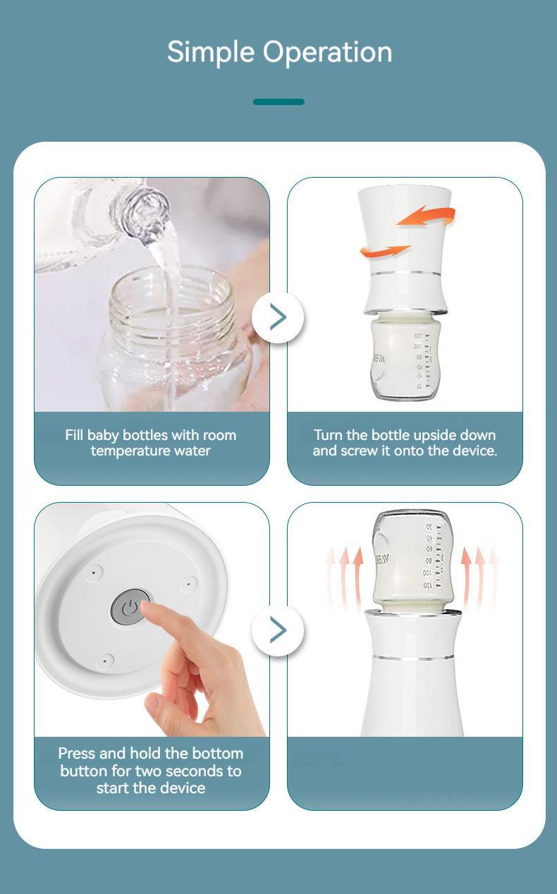 USB Charge Travel Smart Bottle Warmer Portable Breast Milk Warmer With 30W Heating