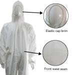 55-70GSM White Waterproof Microporous Safety Coveralls for USA Market Protection