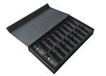 Black Textured Book Shaped Magnetic Paper Box Perfume Glass Bottle Packaging