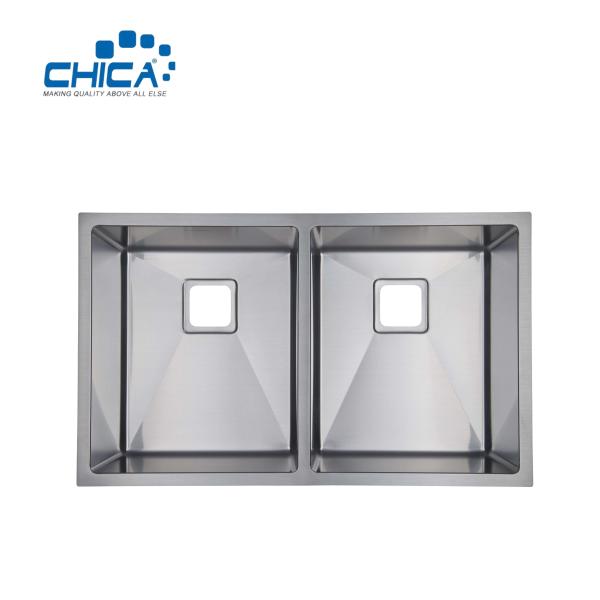 Handmade Topmount Kitchen Sinks For Hotel Double Bowl Stainless Steel kitchen