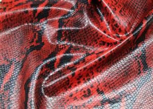 Wholesale Red Snake Skin Printed PU Artificial Leather , 0.4 Mm Thickness Premium PU Leather from china suppliers