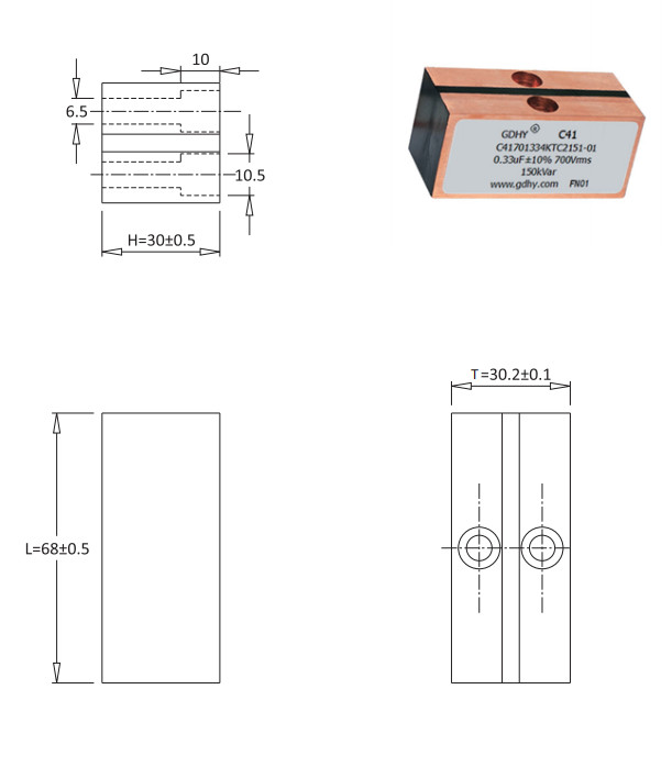 Aluminum Electrolytic Water Cooled Capacitor Golden And White