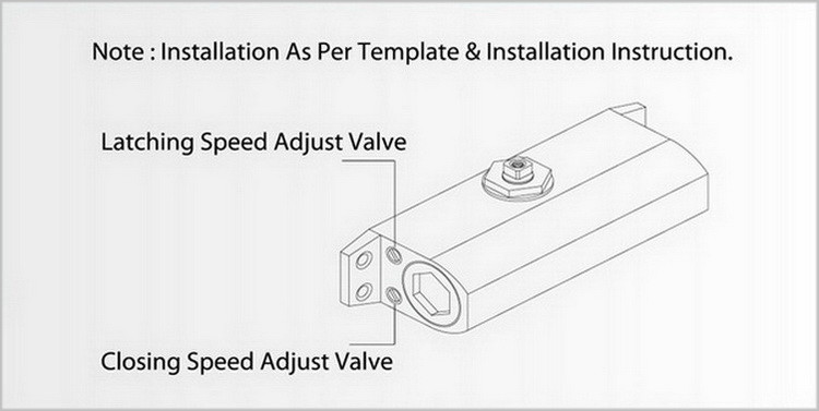 Aluminum Automatic Fire Door Closers Reinforced Steel Arm Small Size and Body