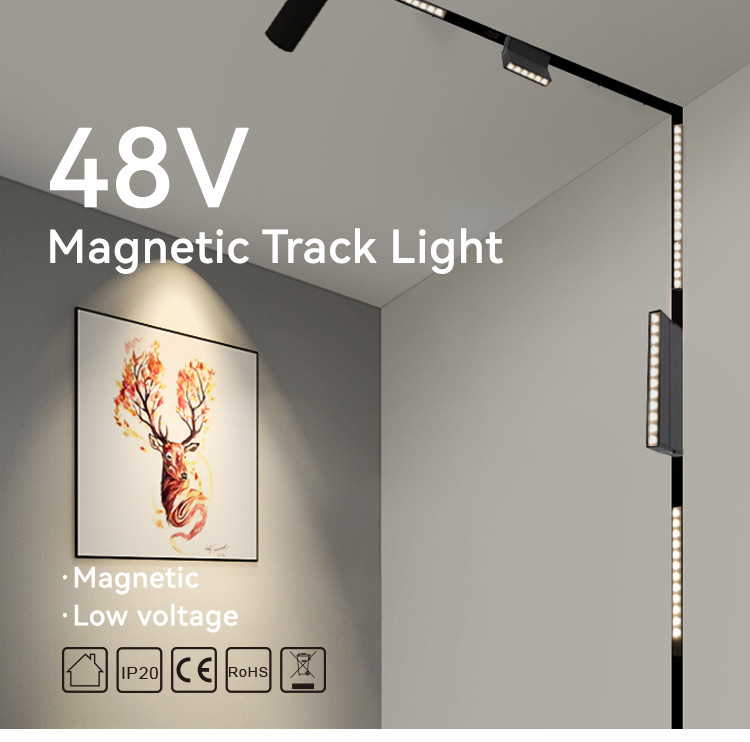Foldable 90 Degree Grille Magnetic Led Track Light 48V 6W Anti Glare