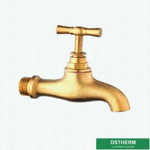 Wholesale Original Brass Color Garden Tap Simple Design Brass Ball Bibcock Valve Brass Tap Brass Faucet from china suppliers