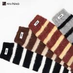 Custom Logo Women Leg Warmers Acrylic Knit Sock Sleeves With Horizontal Stripes