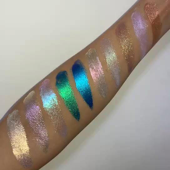 Quick Drying High Pigmented Eyeshadow 10 Color Duochrome Metallic Makeup