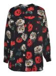 Woven Colorful Print Fashion Ladies V Neck Blouse In Plus Size-Factory Price
