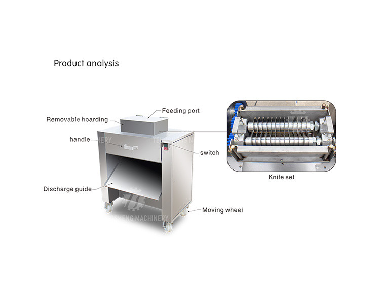 380V 2.2KW Canteen fresh meat slicing machine chicken neck duck neck slicing machine meat slicing machine