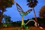 Modern Large Outdoor Sculpture , Mirror Polished Stainless Steel Art Sculptures