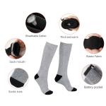Grey 4000mAh Battery Heated Stockings Three Temp. Gears Heated Compression Socks