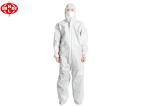 Waterproof White Microporous Disposable Hooded Coveralls