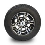 10 Inch Golf Cart Wheel And 205/50-10 DOT Street Tire Combo -25 Offset 4x4 Bolt